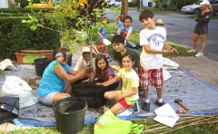 Replanting a tree with kids!